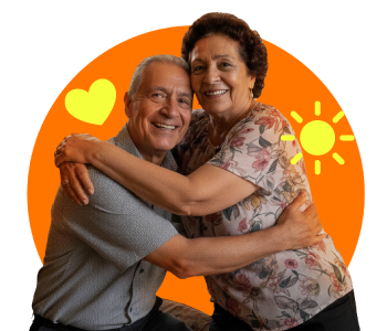 pensionados abrazados